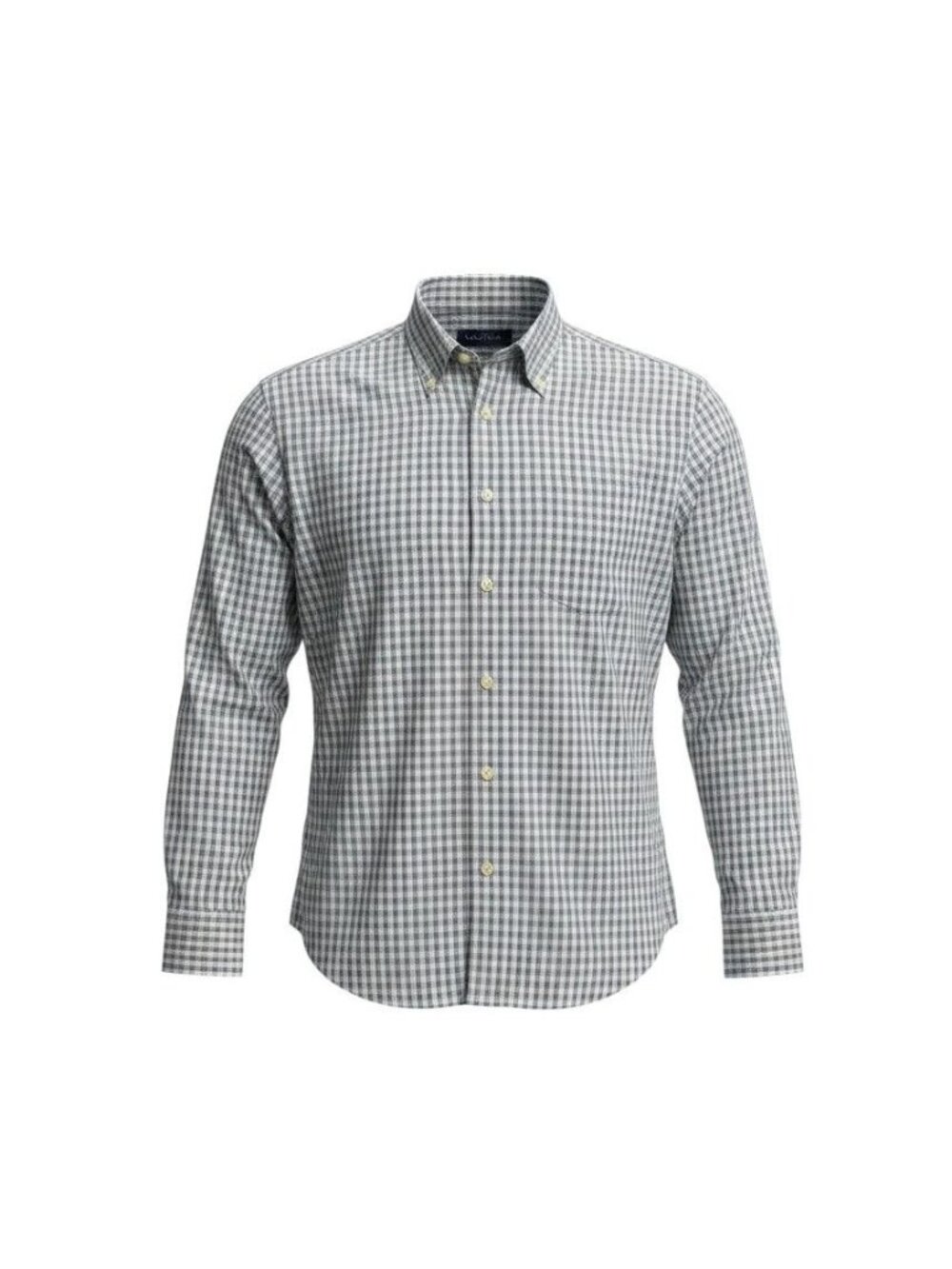 Nautica Mens Blue Checkered Plaid Button-Down Long-Sleeve Shirt L